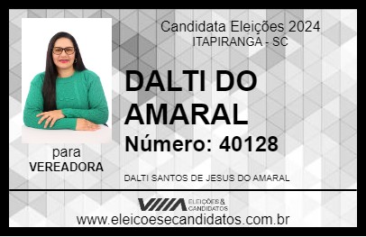 Candidato DALTI DO AMARAL 2024 - ITAPIRANGA - Eleições