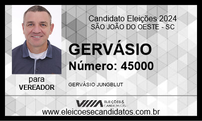 Candidato GERVÁSIO 2024 - SÃO JOÃO DO OESTE - Eleições