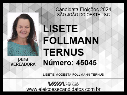 Candidato LISETE FOLLMANN TERNUS 2024 - SÃO JOÃO DO OESTE - Eleições