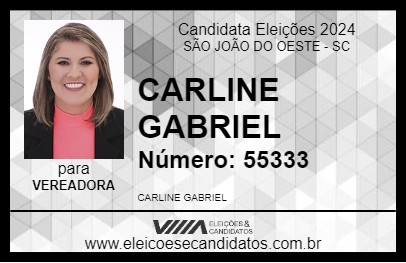 Candidato CARLINE GABRIEL 2024 - SÃO JOÃO DO OESTE - Eleições