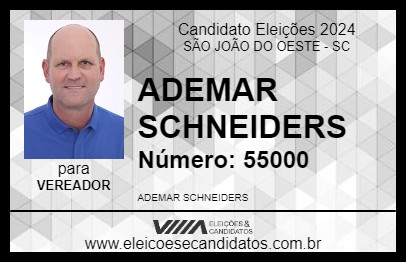 Candidato ADEMAR SCHNEIDERS 2024 - SÃO JOÃO DO OESTE - Eleições