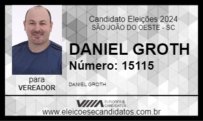 Candidato DANIEL GROTH 2024 - SÃO JOÃO DO OESTE - Eleições