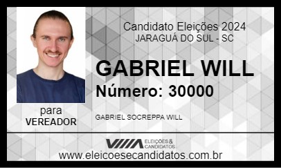 Candidato GABRIEL WILL 2024 - JARAGUÁ DO SUL - Eleições