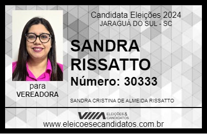 Candidato SANDRA RISSATTO 2024 - JARAGUÁ DO SUL - Eleições