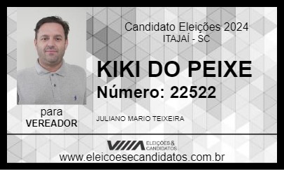 Candidato KIKI DO PEIXE 2024 - ITAJAÍ - Eleições