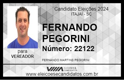 Candidato FERNANDO PEGORINI 2024 - ITAJAÍ - Eleições