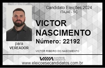 Candidato VICTOR NASCIMENTO 2024 - ITAJAÍ - Eleições