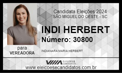 Candidato INDI HERBERT 2024 - SÃO MIGUEL DO OESTE - Eleições