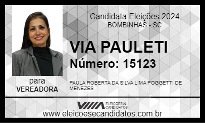 Candidato VIA PAULETI 2024 - BOMBINHAS - Eleições