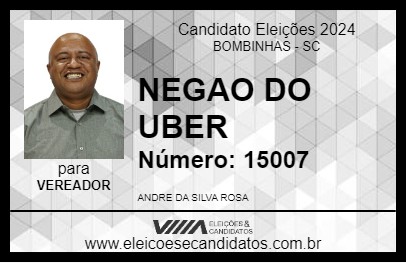 Candidato NEGAO DO UBER 2024 - BOMBINHAS - Eleições