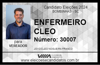 Candidato ENFERMEIRO CLEO 2024 - BOMBINHAS - Eleições