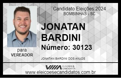 Candidato JONATAN BARDINI 2024 - BOMBINHAS - Eleições