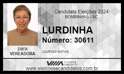 Candidato LURDINHA 2024 - BOMBINHAS - Eleições