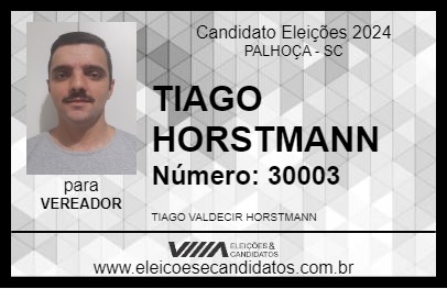 Candidato TIAGO HORSTMANN 2024 - PALHOÇA - Eleições