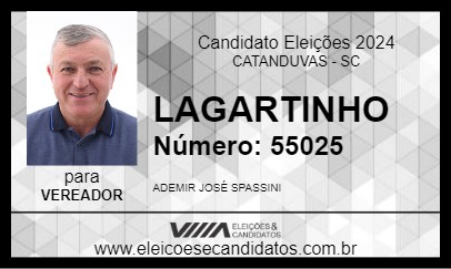 Candidato LAGARTINHO 2024 - CATANDUVAS - Eleições