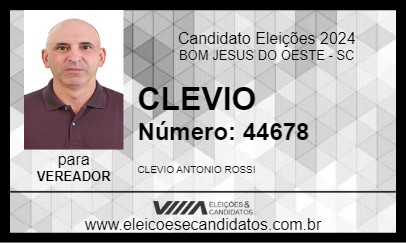 Candidato CLEVIO 2024 - BOM JESUS DO OESTE - Eleições