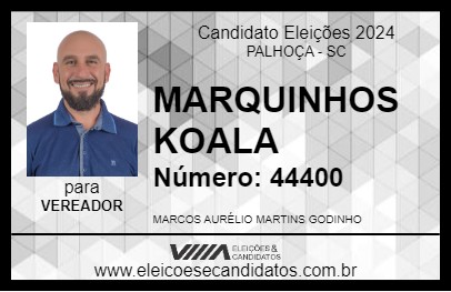 Candidato MARQUINHOS KOALA 2024 - PALHOÇA - Eleições