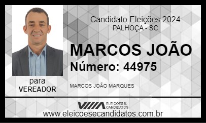 Candidato MARCOS JOÃO 2024 - PALHOÇA - Eleições