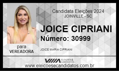 Candidato JOICE CIPRIANI 2024 - JOINVILLE - Eleições