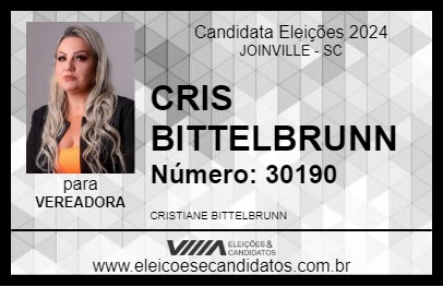 Candidato CRIS BITTELBRUNN 2024 - JOINVILLE - Eleições