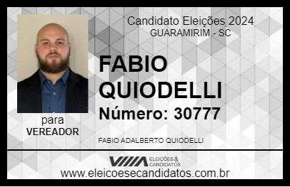 Candidato FABIO QUIODELLI 2024 - GUARAMIRIM - Eleições