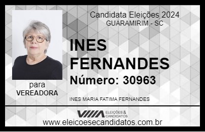 Candidato INES FERNANDES 2024 - GUARAMIRIM - Eleições