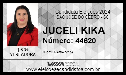 Candidato JUCELI KIKA 2024 - SÃO JOSÉ DO CEDRO - Eleições