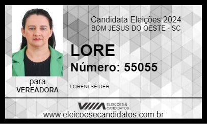 Candidato LORE 2024 - BOM JESUS DO OESTE - Eleições