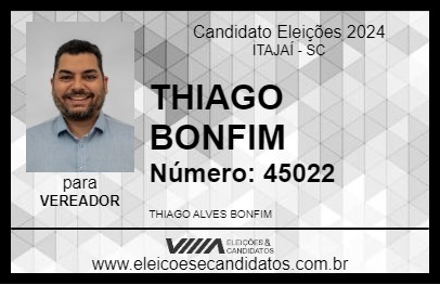 Candidato THIAGO BONFIM 2024 - ITAJAÍ - Eleições