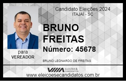 Candidato BRUNO FREITAS 2024 - ITAJAÍ - Eleições