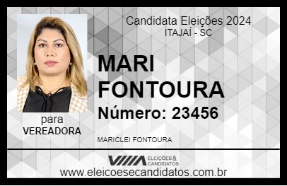 Candidato MARI FONTOURA 2024 - ITAJAÍ - Eleições