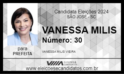 Candidato VANESSA MILIS 2024 - SÃO JOSÉ - Eleições