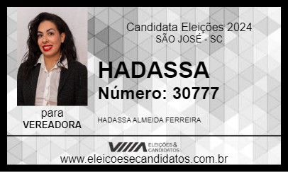 Candidato HADASSA 2024 - SÃO JOSÉ - Eleições