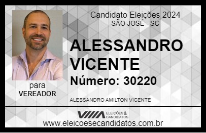 Candidato ALESSANDRO VICENTE 2024 - SÃO JOSÉ - Eleições