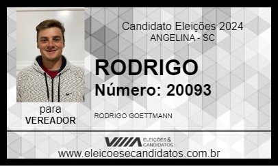 Candidato RODRIGO 2024 - ANGELINA - Eleições