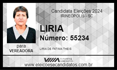 Candidato LIRIA 2024 - IRINEÓPOLIS - Eleições