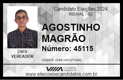 Candidato AGOSTINHO MAGRÃO 2024 - INDAIAL - Eleições