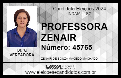 Candidato PROFESSORA ZENAIR 2024 - INDAIAL - Eleições