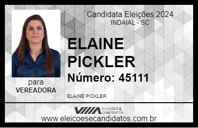 Candidato ELAINE PICKLER 2024 - INDAIAL - Eleições