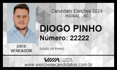 Candidato DIOGO PINHO 2024 - INDAIAL - Eleições