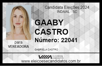 Candidato GAABY CASTRO 2024 - INDAIAL - Eleições