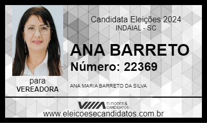 Candidato ANA BARRETO 2024 - INDAIAL - Eleições