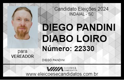 Candidato DIEGO PANDINI DIABO LOIRO 2024 - INDAIAL - Eleições