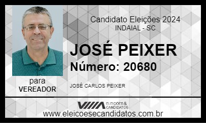 Candidato JOSÉ PEIXER 2024 - INDAIAL - Eleições