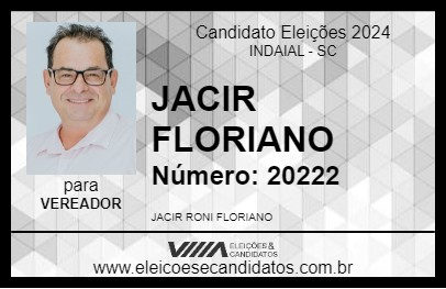 Candidato JACIR FLORIANO 2024 - INDAIAL - Eleições