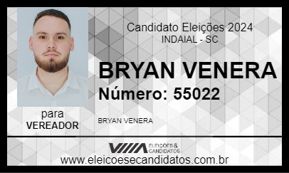 Candidato BRYAN VENERA 2024 - INDAIAL - Eleições