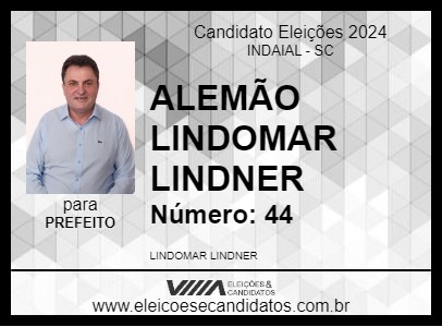 Candidato ALEMÃO LINDOMAR LINDNER 2024 - INDAIAL - Eleições