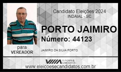 Candidato PORTO JAIMIRO 2024 - INDAIAL - Eleições