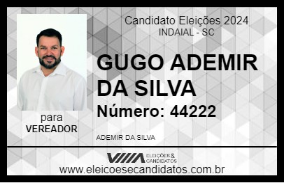 Candidato GUGO ADEMIR DA SILVA 2024 - INDAIAL - Eleições