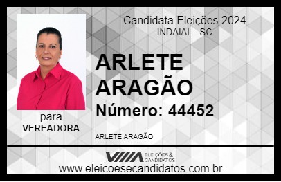 Candidato ARLETE ARAGÃO 2024 - INDAIAL - Eleições